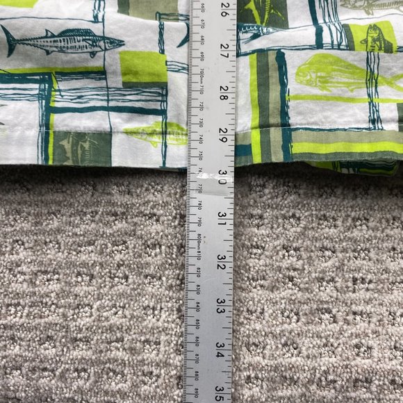 Columbia Sportswear PFG Shirt Men Medium M White Green Button Up All Over Print - Picture 15 of 15